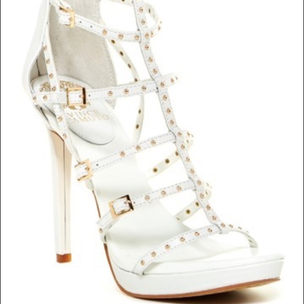 Vince Camuto Revelli White Gladiator Pumps